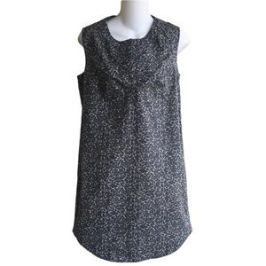 Yaly Couture Gray Leave Print Sheath Dress Sleeveless 100% Cotton Ladies 6